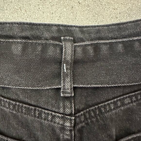 Topshop Grey Raw Edge Hem Denim Skirt w/ Tie Belt - Picture 6 of 6